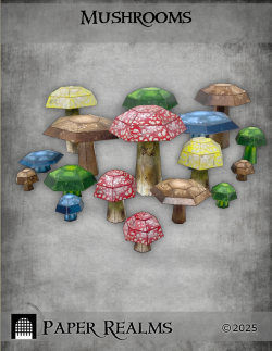 Papercraft mushrooms